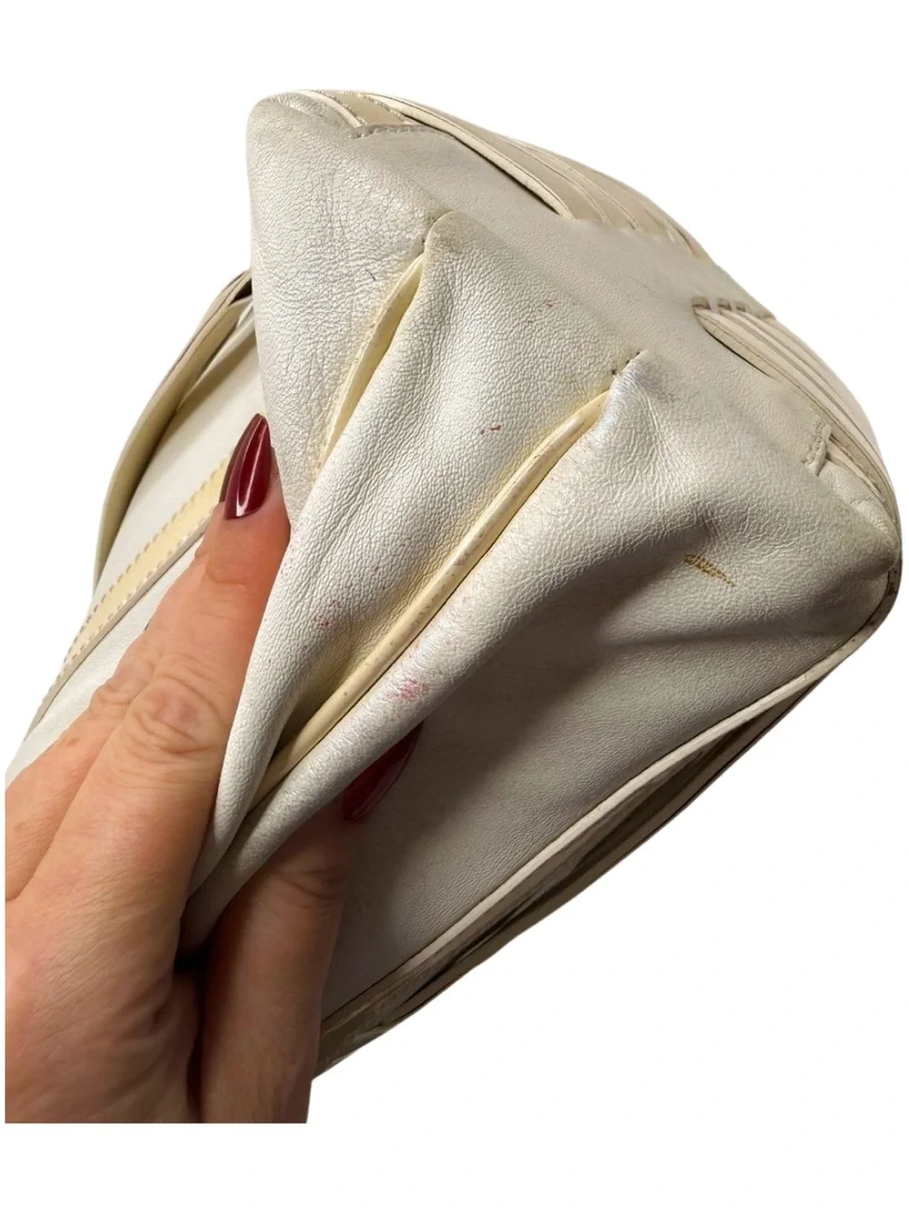 Versace Vintage Cream & Beige Leather Hobo Bag with Gold Hardware